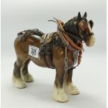 Beswick Shire horse in working harness 818: (harness requires some attention)