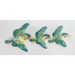 Beswick set of wall plaques Kingfishers 729: comprising 729-1 and 2 x 729-3 (3)