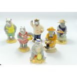 Beswick set of Hippos on Holiday figures: HH1-HH6. (6)