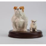 Beswick tableau model of large and small bulldogs: That's My Boy, on wood plinth.