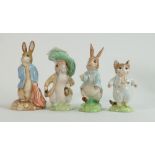 A collection of Beswick Beatrix potter figures : Beswick ware backstamp with gold highlights. (4)