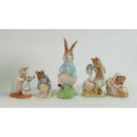 ROYAL Albert & Beswick Beatrix Potter figures:comprising Gentleman Mouse made a bow and Mrs Rabbit &