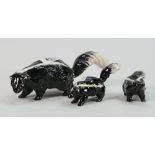 Beswick Skunk family: comprising models 1308,1309 and 1310 (3)