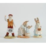 Beswick Beatrix Potter figures: Mr Mcgregor and Mrs Rabbit with Peter, both BP10B. (2)