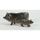 Beswick Vietnamese Pot-Bellied Pig G189 and piglet (2):