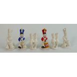 A collection of Beswick toy soldier figures :in blue, red and white colours. (6)