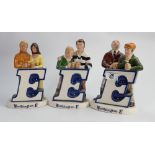 Beswick Worthington E advertising figures: comprising Rugby players, Couple and two men. (3)