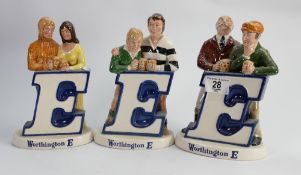 Beswick Worthington E advertising figures: comprising Rugby players, Couple and two men. (3)