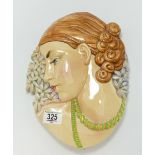 Beswick Ware Art Deco wall plaque 436: lady with beads.