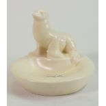 Beswick early cream glazed seal dish 360: