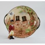 Royal Doulton huntsman fox figure: and Zunday Zmocks series ware plate. (2)