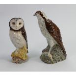 Beswick Osprey & Barn Owl decanters (2):