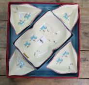 Beswick Circus sandwich set: comprising large dish with 4 small dishes, in original box.