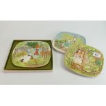 Beswick Beatrix Potter plates: Mrs Tittlemouse, Peter Rabbit and Foxy & Jemima. (3)