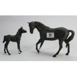 Beswick black beauty and foal in matte (2) :