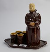 Beswick monk decanter set with tumblers on tray: