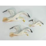 Beswick set of graduated seagull wall plaques: comprising 658-1, 2 & 4. (3)