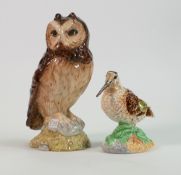 Beswick Birds: comprising Short Eared Owl and John Beswick later snipe. (2)