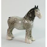 Beswick rocking horse grey shire 818: lovely early version with blue shading and holes in feet,