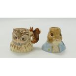 Beswick Beatrix Potter toby jugs: Peter Rabbit and Old Mr Brown. (2)