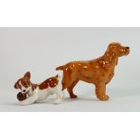 Beswick spaniel 967 and character dog with ball. (2):
