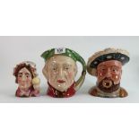 A collection of Beswick character jugs: comprising Henry VIII 2099, Scrooge 372 and Betsy Trotwood