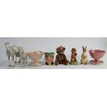 A collection of Beswick pottery to include: Bertie Bear, foreign John Beswick horses, grapefruit