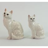 Beswick white cats: models 1030 and 1031. (2)