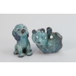 Beswick blue glazes: puppy 859 and Panda Bear. (2)