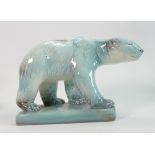 Beswick large Blue gloss model of polar bear: on glacier 417 (large finger nail size brown glaze