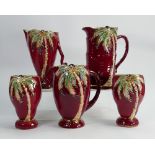 A collection of Beswick Red Palm vases and Jugs: tallest 21cm. (5)