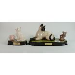 Beswick Siamese cat and mouse tableau Watch it: and another kitten with ball of wool Playtime. (wool