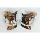 Beswick horses head & horseshoe wall plaques: comprising looking left 806 and looking right 807 (2)