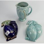 A collection of Beswick Palm Ware: comprising two wall pockets and jug. (3)
