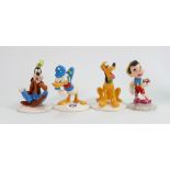 Royal Doulton set of Disney figures: comprising Donald Duck, Goofy, Pluto and Pinocchio. (4)