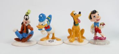 Royal Doulton set of Disney figures: comprising Donald Duck, Goofy, Pluto and Pinocchio. (4)