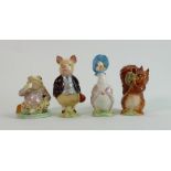 Beswick Beatrix potter figures : Comprising pigling bland, Jemima puddleduck ( chip to bonnet) and