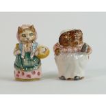 Beswick Beatrix Potter figures: Cousin Ribby and Mrs Tiggywinkle, both BP2. (2)