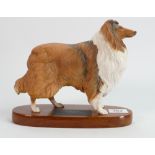 Beswick connoisseur model of Collie on wood base: