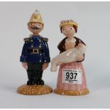 Beswick Trumpton figures: Captain Flack and Mrs Honeyman. (2)