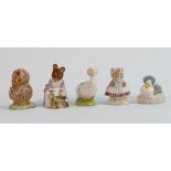 Beswick Beatrix Potter figures: Hunca Munca Sweeping, Jemima Puddleduck made a feather nest,