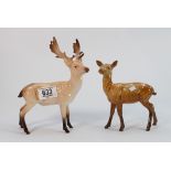 Beswick Stagg 981 and Doe 999 (2):