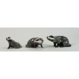 Beswick Badger family: models 3393,3394 and 3392(3)