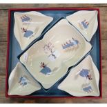 Beswick Ballet sandwich set: comprising large dish with 4 small dishes, in original box.