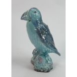 Beswick blue gloss model of a puffin on rock 618: (very small chip to tip of beak)