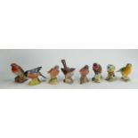 A collection of Beswick small garden birds: including two first version models. (8)