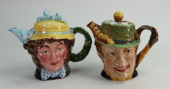 Beswick character Teapots: Dolly Vardon 1203 and Sam Weller 1369. (2)
