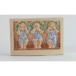 Beswick wall plaque Hear, say ands see no evil 714: (cracks to side and the back)