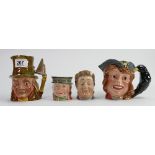 Beswick character jugs: Barnaby Rudge 1121, Pecksniff and Tony Weller pots. (3)