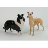 Beswick Sheepdog 1792 and Greyhound 972. (2):